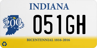 IN license plate 051GH