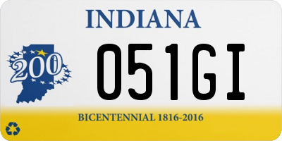 IN license plate 051GI