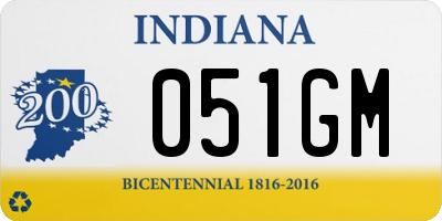 IN license plate 051GM