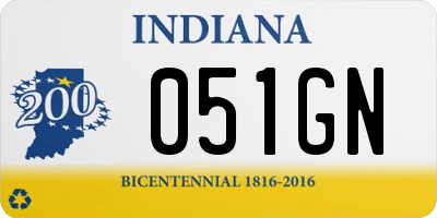 IN license plate 051GN
