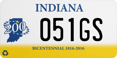 IN license plate 051GS