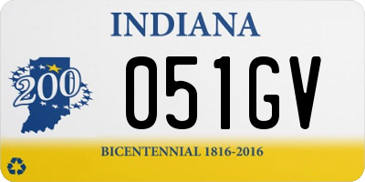 IN license plate 051GV