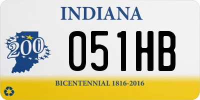 IN license plate 051HB