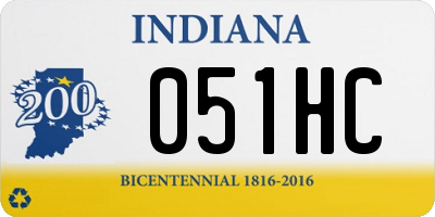 IN license plate 051HC