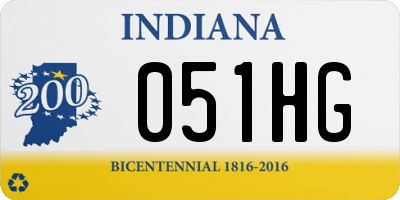 IN license plate 051HG