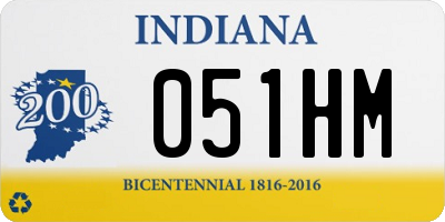 IN license plate 051HM