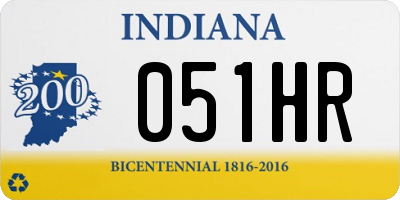 IN license plate 051HR