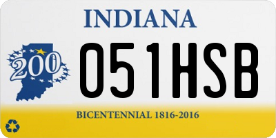 IN license plate 051HSB
