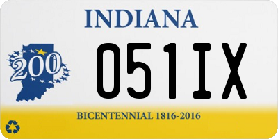 IN license plate 051IX