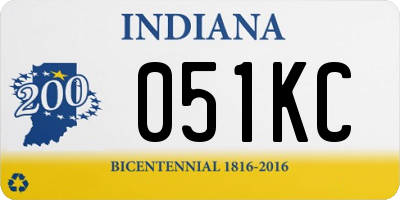 IN license plate 051KC