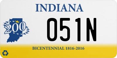 IN license plate 051N