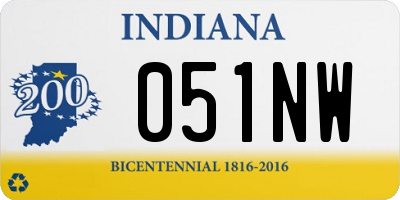 IN license plate 051NW