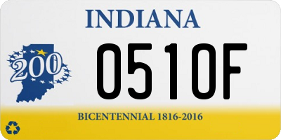 IN license plate 051OF