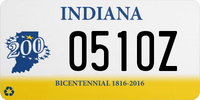 IN license plate 051OZ