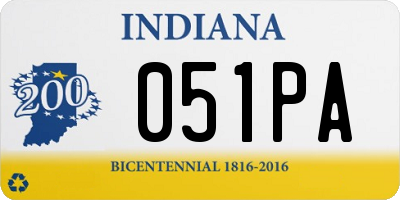 IN license plate 051PA