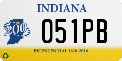 IN license plate 051PB