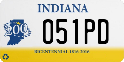 IN license plate 051PD