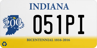 IN license plate 051PI