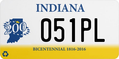 IN license plate 051PL