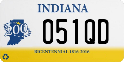 IN license plate 051QD