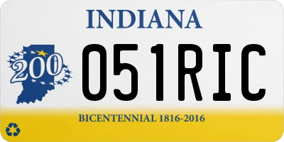 IN license plate 051RIC