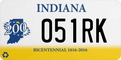 IN license plate 051RK