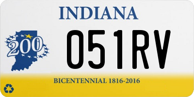 IN license plate 051RV