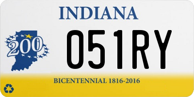 IN license plate 051RY