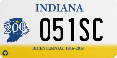 IN license plate 051SC