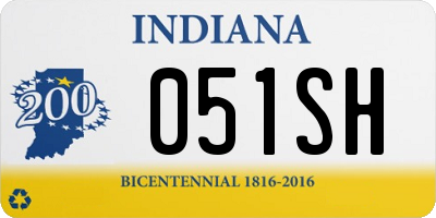 IN license plate 051SH