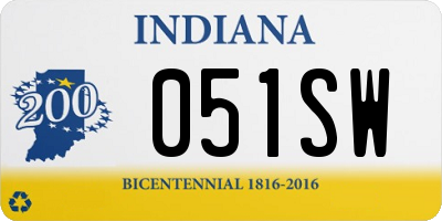 IN license plate 051SW