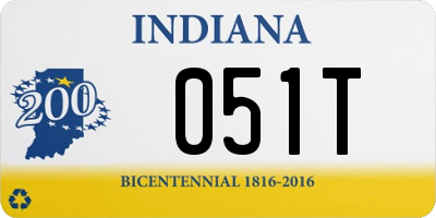 IN license plate 051T