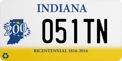 IN license plate 051TN
