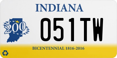 IN license plate 051TW