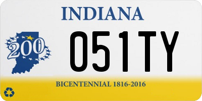 IN license plate 051TY