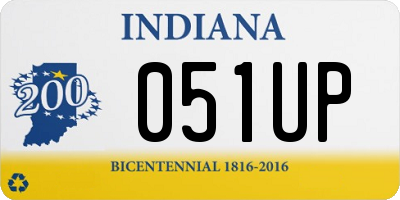 IN license plate 051UP