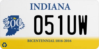 IN license plate 051UW