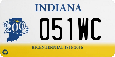 IN license plate 051WC