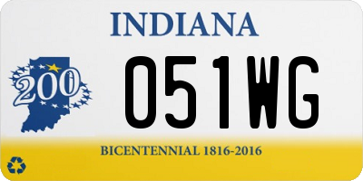 IN license plate 051WG