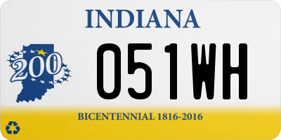 IN license plate 051WH