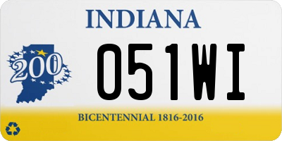 IN license plate 051WI