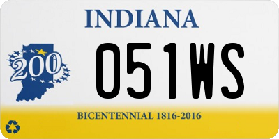 IN license plate 051WS