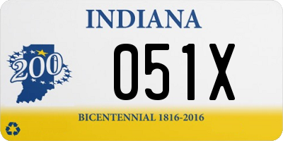 IN license plate 051X