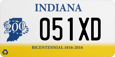 IN license plate 051XD