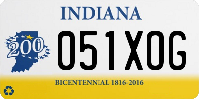 IN license plate 051XOG
