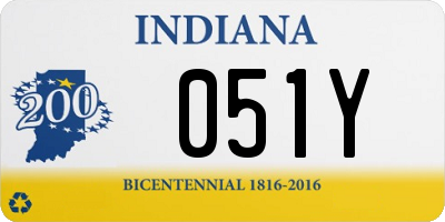 IN license plate 051Y