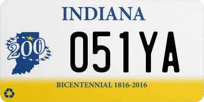 IN license plate 051YA
