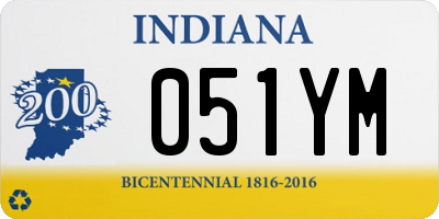 IN license plate 051YM
