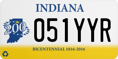 IN license plate 051YYR