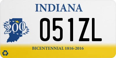 IN license plate 051ZL